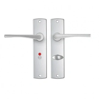 Afbeelding van Deurklink met wc sluitingsschild AXA Curve Vlinder 63 mm (Aluminium)