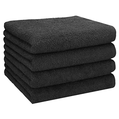 Afbeelding van Set van 4 handdoeken afmetingen 50x100 cm 100% katoen kleur cappuccino