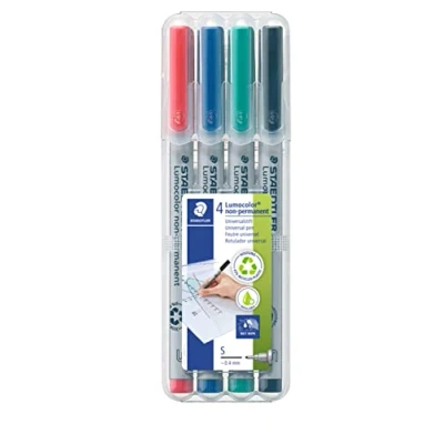 Afbeelding van Viltstift Staedtler Lumocolor 311 non permanent S set à 4 assorti