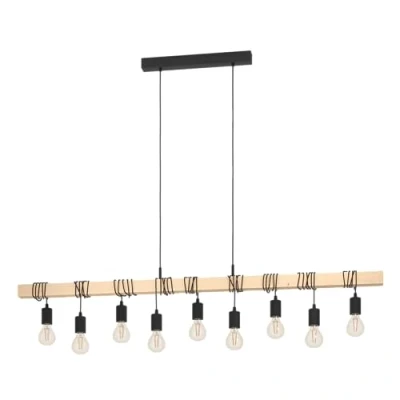 Afbeelding van EGLO Townshend Hanglamp E27 150 cm Bruin/Zwart