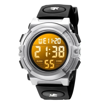 Afbeelding van BEN NEVIS Kinderhorloge, jongens, tieners, digitaal, outdoor, sport, multifunctioneel, waterdicht, ledlicht, alarm, datum, met siliconen band