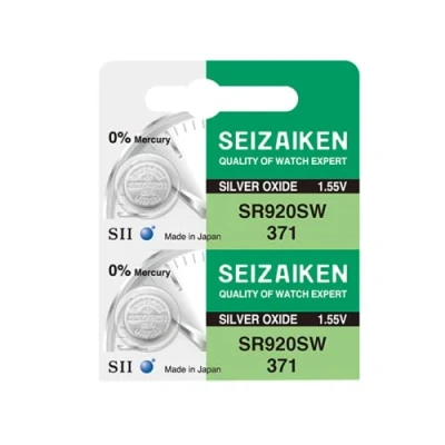 Afbeelding van Seizaiken Seiko 371 SR920SW horloge batterijen, zilveroxide, 1,55 V, 0% Hg, 2 stuks