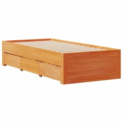 Afbeelding van vidaXL Bedframe zonder matras met lades grenenhout wasbruin 90x190 cm