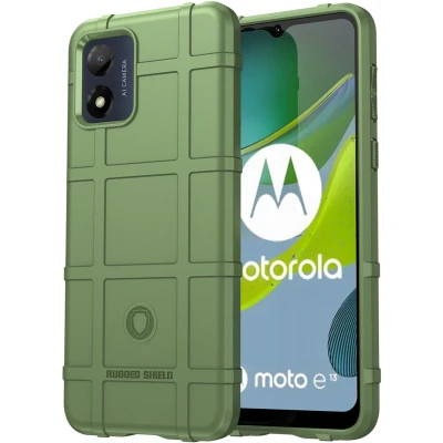 Afbeelding van iMoshion Hoesje Geschikt voor Motorola Moto E13 Siliconen Rugged Shield Backcover Groen