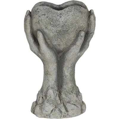 Afbeelding van Clayre &amp; Eef Bloempot 19x13x34 cm Grijs Steen binnen