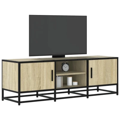 Afbeelding van vidaXL Tv meubel 120x35x41 cm bewerkt hout metaal sonoma eikenkleurig
