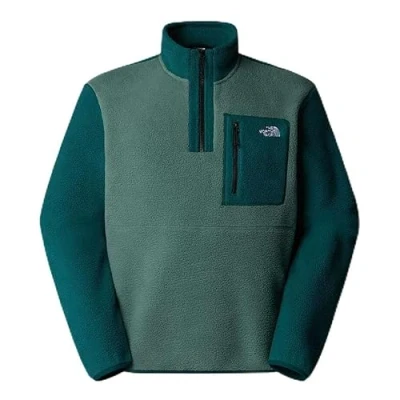 Afbeelding van The North Face Yumiori ¼ ZIP Fleece trui, Heren, Maat: Large, Duck green/deep nori/black