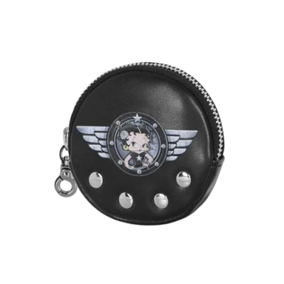 Afbeelding van Betty Boop Motor Love Cookie Portemonnee Zwart 8,7 x cm, Zwart, One Size, Coin Purse Love, zwart.,