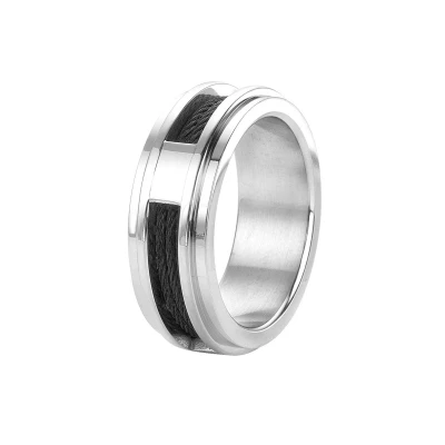 Afbeelding van Lucardi Ring silvercoloured, Heren, Maat: 66, Silver/coloured