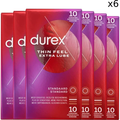 Afbeelding van Durex Condooms Thin Feel Extra Lube 6x 10 stuks