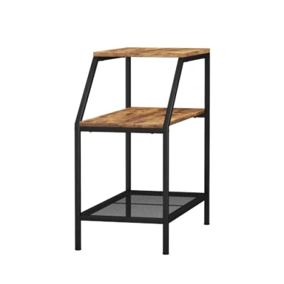 Afbeelding van Vicco Salontafel Fyrk, Eiken rustiek/Zwart, 30 x 61.5 cm met 2 open vakken