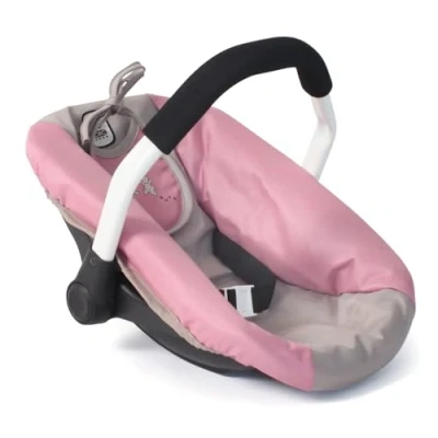 Afbeelding van Poppenautozitje (roze/taupe/beer)