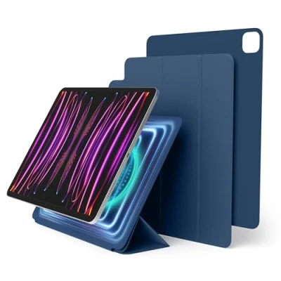 Afbeelding van Elago Magnetische foliohoes compatibel met iPad Pro 12,9 inch 6e, 5e en 4e generatie De achterplaat kan aan metalen materialen worden bevestigd, Apple Pencil etui