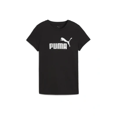 Afbeelding van ESS METALLIC No. 1 Logo T shirt voor Dames, Zwart/Zilver, Maat XL PUMA