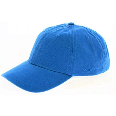 Afbeelding van Stetson Rector Honkbalpet voor dames en heren, zonnebescherming, katoen (uv bescherming 40+), verstelbare katoenen pet (55 60 cm), zomer winter, Saffier Blauw