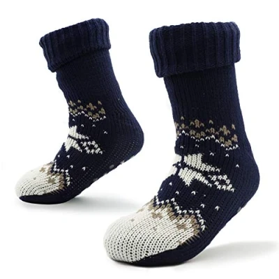 Afbeelding van CityComfort Herensok: grote sokken, dik, antislip, fleecevoering, Lichtgrijs
