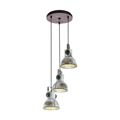 Afbeelding van EGLO Barnstaple hanglamp 3 lichts E27 bruin patina/black/oud zink look