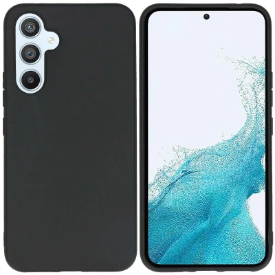 Afbeelding van iMoshion hoesje Geschikt voor Samsung Galaxy A54 (5G) Siliconen Design Zwart / Golden Leaves
