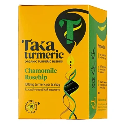 Afbeelding van Kamille Rozenbottel thee bio Taka Tumeric