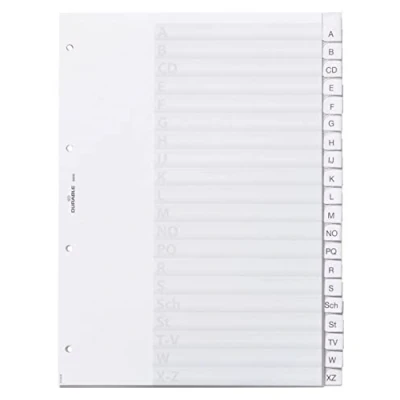Afbeelding van Durable 6800 19 Alfabetische tabbladindex Transparant, Wit