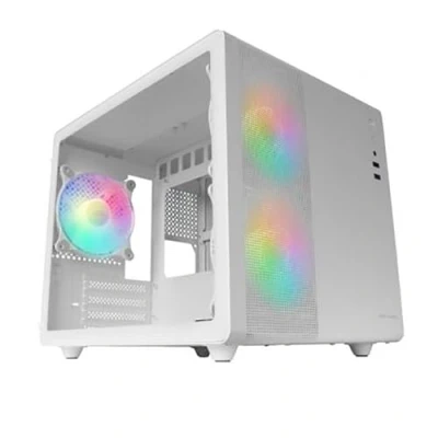 Afbeelding van MARSGAMING Mars Gaming MC 400 behuizing, compact, micro ATX, zijvenster, compleet gehard glas, 3 x FRGB 120 mm ventilatoren, mesh zijpaneel