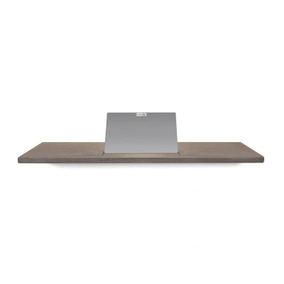 Afbeelding van LoooX Wooden collection bath shelf 78cm met houder Geborsteld RVS eiken