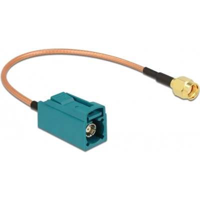 Afbeelding van Fakra Z (v) RP SMA (m) adapter kabel RG316 50 Ohm / transparant 0,20 meter