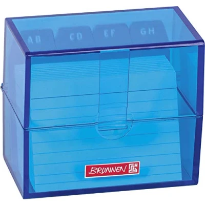 Afbeelding van Brunnen 102058033 Kaartdoos, 8,5 x 7,5 4,8 cm, (voor kaarten in DIN A8), polystyreen, azuurblauw, kleurcode