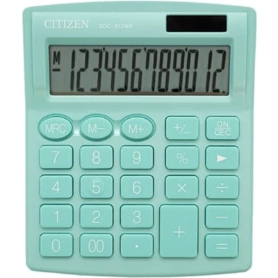 Afbeelding van Citizen SDC812GN Desktop Basisrekenmachine Dual Power 12Cijfer Auto Switch Off 124 x 102 25 mm Groen