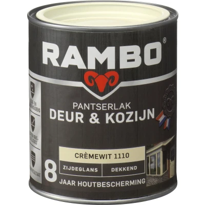 Afbeelding van Rambo Pantserlak Deur &amp; Kozijn Dekkend Zijdeglans Cremewit 1110