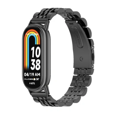 Afbeelding van Stalen schakelbandje Zwart Xiaomi Smart band 8 RVS