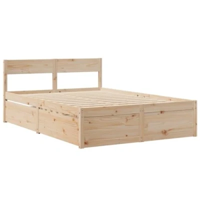 Afbeelding van vidaXL Bedframe zonder matras massief grenenhout 120x190 cm