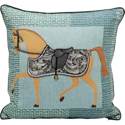 Afbeelding van Kussen paard blauw Kare Design