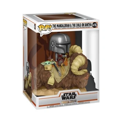 Afbeelding van Funko Pop! Mando on Bantha with Child in Bag Deluxe The Mandalorian [Condition 7/10]