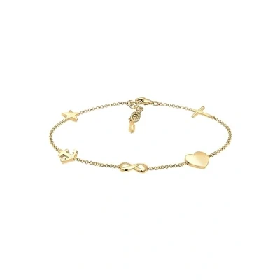 Afbeelding van Elli Kreuz HERZ Infinity Anker Stern Armband goldcoloured, Dames, Maat: 16, Gold coloured
