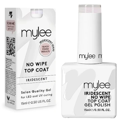 Image de Mylee vernis protecteur irisé sans nettoyage pour à ongles gel UV LED, 15 ml, finition rapide, facile et durable, naturels, extensions pointes, manucure pédicure professionnelle