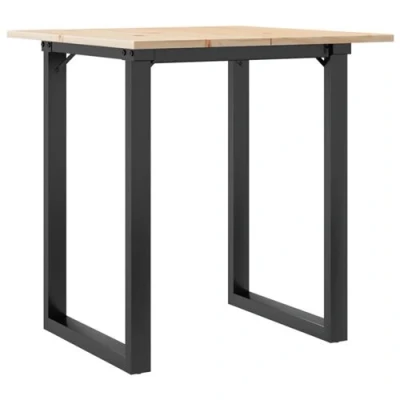 Afbeelding van vidaXL Eettafel O frame 70x70x75 cm massief grenenhout en gietijzer