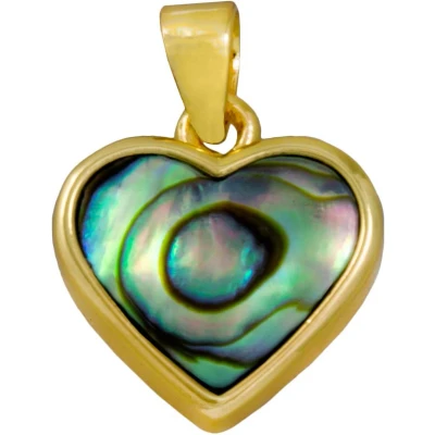 Afbeelding van Schelp Hanger Hart (16 x 12 3 mm) Paua Shell 18K Gold Plated (1 stuk)