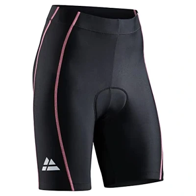 Afbeelding van DANISH ENDURANCE Fietsbroek voor dames, 3D bekleding, ademend en elastisch, Zwart/Roze
