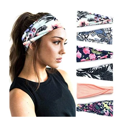 Afbeelding van DRESHOW 6 delige haarband voor dames, yoga, hardlopen, sport, training, schattige haarbanden, accessoires, set, 2, eenheidsmaat