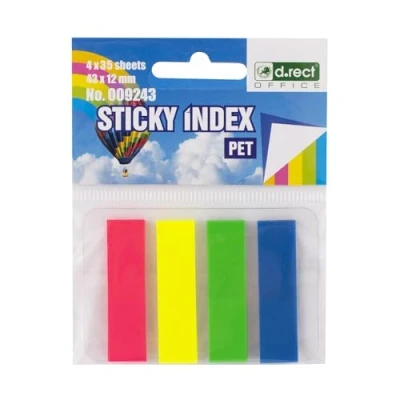 Afbeelding van D.RECT Set van 140 Zelfklevende zijmarkeringsstrips Index markeringsfolie Tekststrips PET folie 12 x 43 mm 4 35 stuks