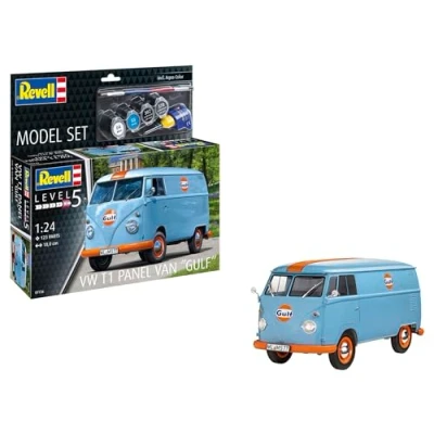 Afbeelding van 1:24 Revell 67726 Volkswagen T1 Panel Bus &quot;Gulf&quot; Model Set Plastic Modelbouwpakket