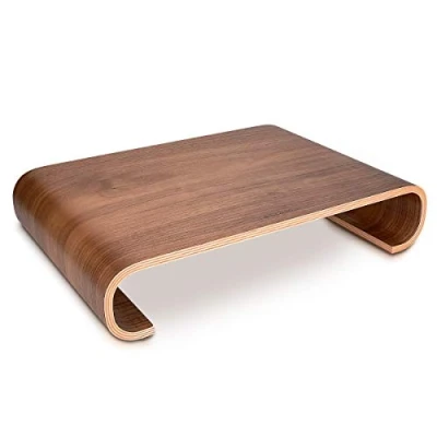 Afbeelding van Navaris houten monitorstandaard Verhoger voor laptop of beeldscherm Organizer bureau kantoor Standaard van hout Bruin