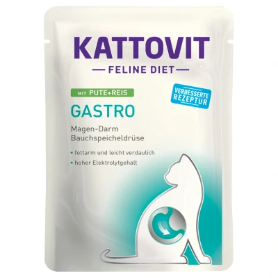 Afbeelding van Kattovit Gastro Maaltijdzakjes 12 x 85 g Kattenvoer Kalkoen &amp; Rijst
