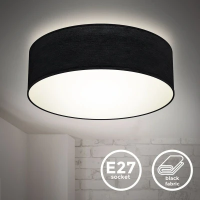 Afbeelding van B.K.Licht Plafondlamp Ø30cm zwart excl. E27 lichtbron