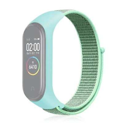Afbeelding van Nylon Geweven Bandje Xiaomi Mi Band 3 / 4 5 6 7 Mintgroen