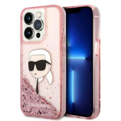 Afbeelding van Karl Lagerfeld KLHCP14XLNKHCP iPhone 14 Pro Max 6.7 roze/roze hardcase Glitter Head