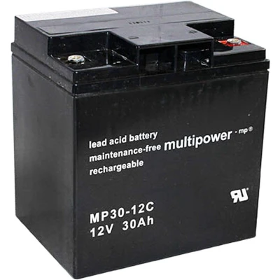 Afbeelding van Multipower MP30 12C loodbatterij 12 volt 30Ah met M6 schroefverbinding