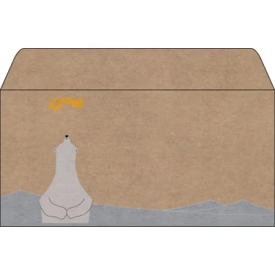 Afbeelding van SIGEL DU260 kerstenveloppen &quot;Polar Bear with Shooting Star&quot;, met rubber, DL, 25 stuks