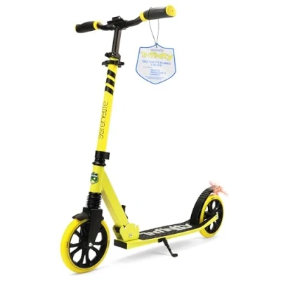 Afbeelding van SereneLife Kinderstep 2 Wiel met Verstelbaar T Bar Stuur Aluminium Antislip Dek Draagbare Opvouwbare Step voor Kinderen, Tieners Draagriem